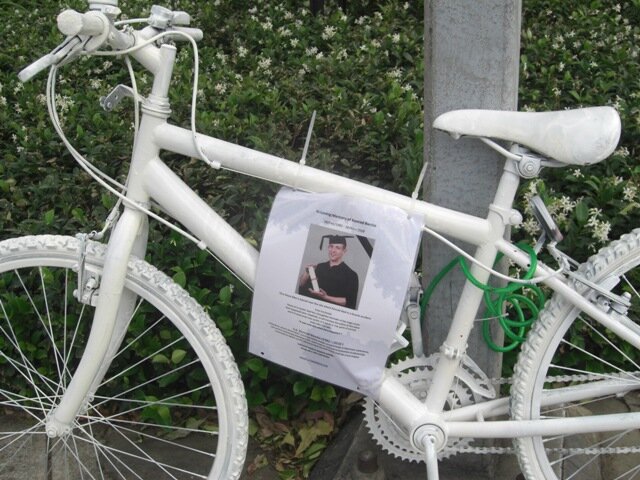ghostbike_sign Rider information sign on ghost bike